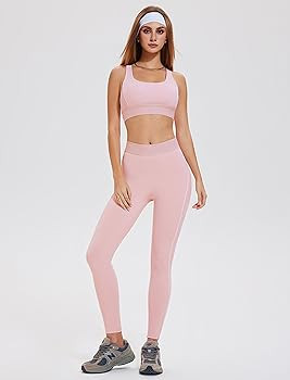 ABOCIW Womens Workout Sets 2 Piece Yoga Outfits Contouring Contrast Stitching Sports Bra High Wai... | Amazon (US)