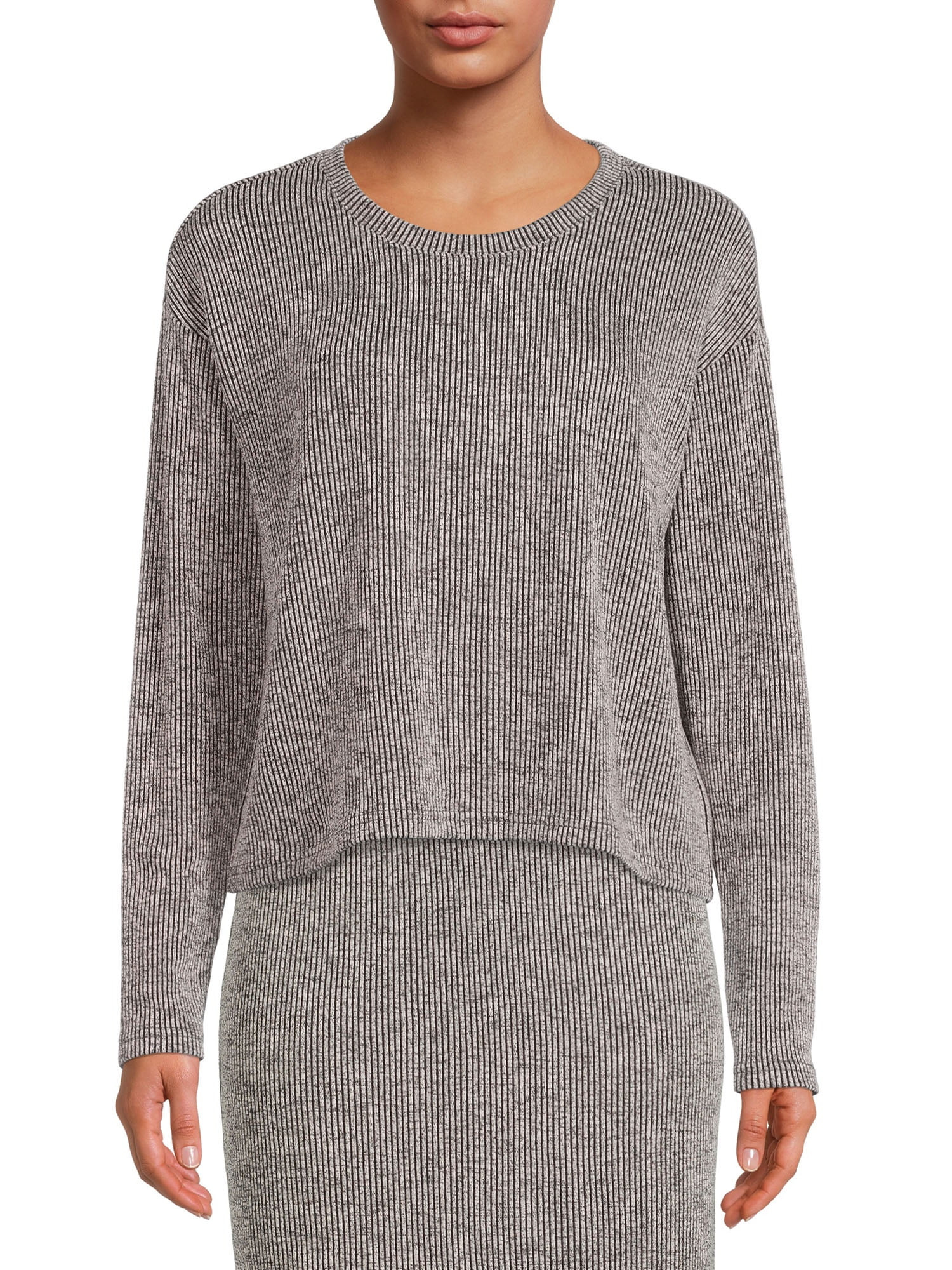 Time and Tru Women's Long Sleeve Sweater Top - Walmart.com | Walmart (US)