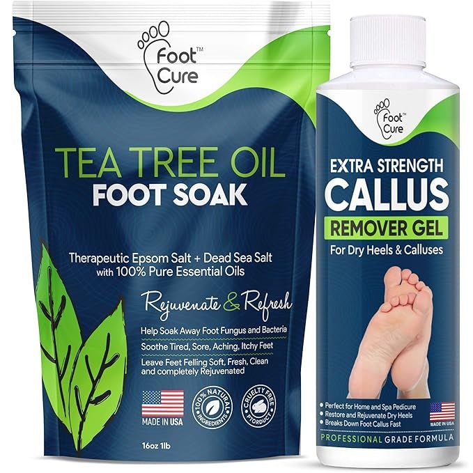 Foot Cure Callus Remover Gel Kit With Tea Tree Oil Foot Soak - Remove Calluses On Feet w/ File Pu... | Amazon (US)