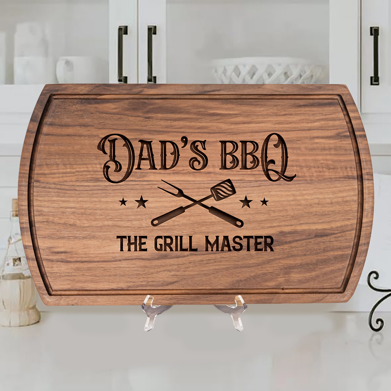 Personalized BBQ Cutting Board Wood Grill Gift for Dad Fathers Day Gift for Him Custom Boyfriend,... | Etsy (US)