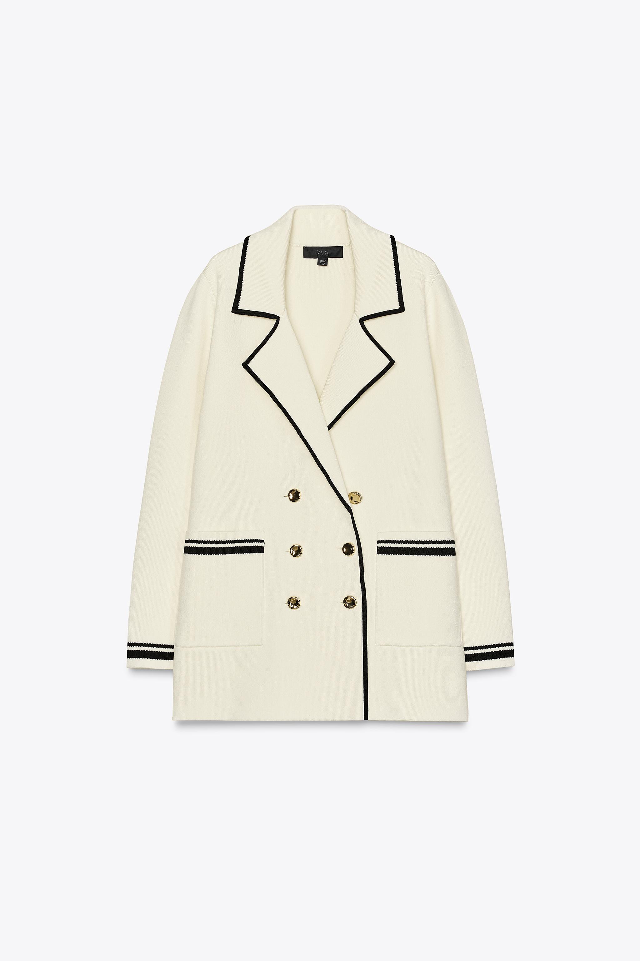 Loose blazer-style jacket with lapel collar and long sleeves. Front patch pockets. Front double-b... | Zara US