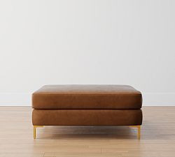 Jake Leather Sectional Ottoman | Pottery Barn (US)