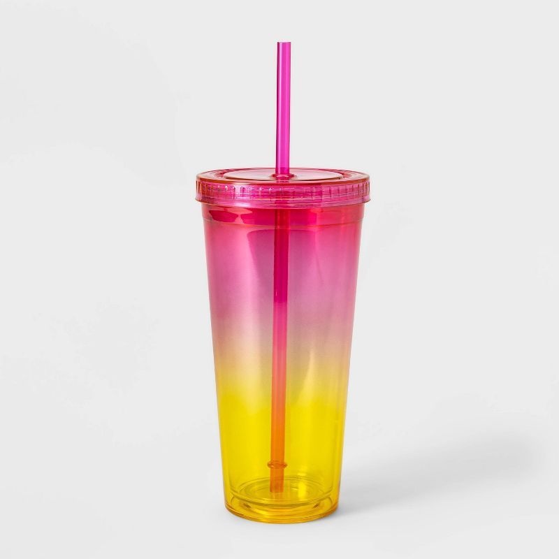 23oz Plastic Ombre Tumbler with Straw - Sun Squad™ | Target