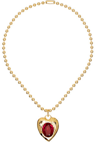 Gold & Red Pacha Necklace | SSENSE