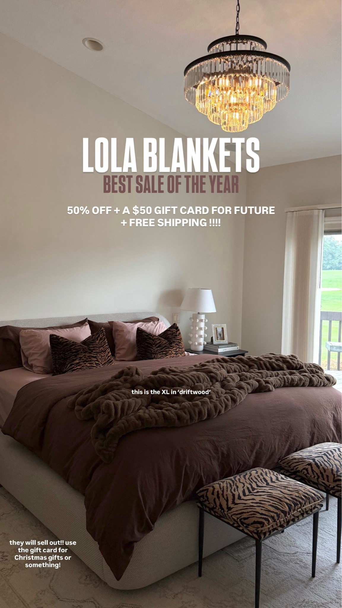 Lola blankets Christmas in July sale!! 50% off + a free $50 gift card for future and free shipping! Code BROOKETINI50 ☁️

#LTKHome #LTKSaleAlert