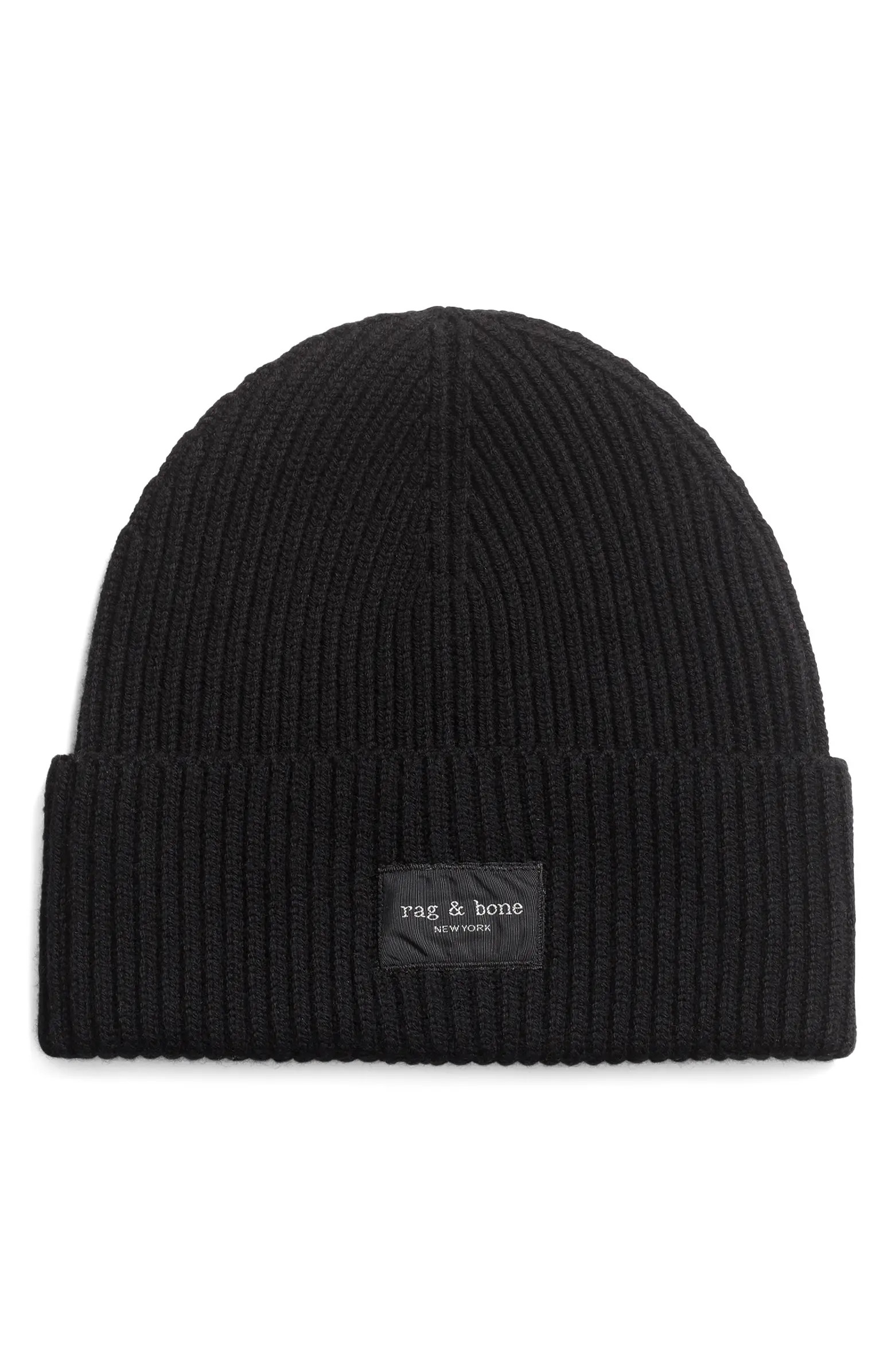 Blake Logo Patch Wool Blend Rib Beanie | Nordstrom