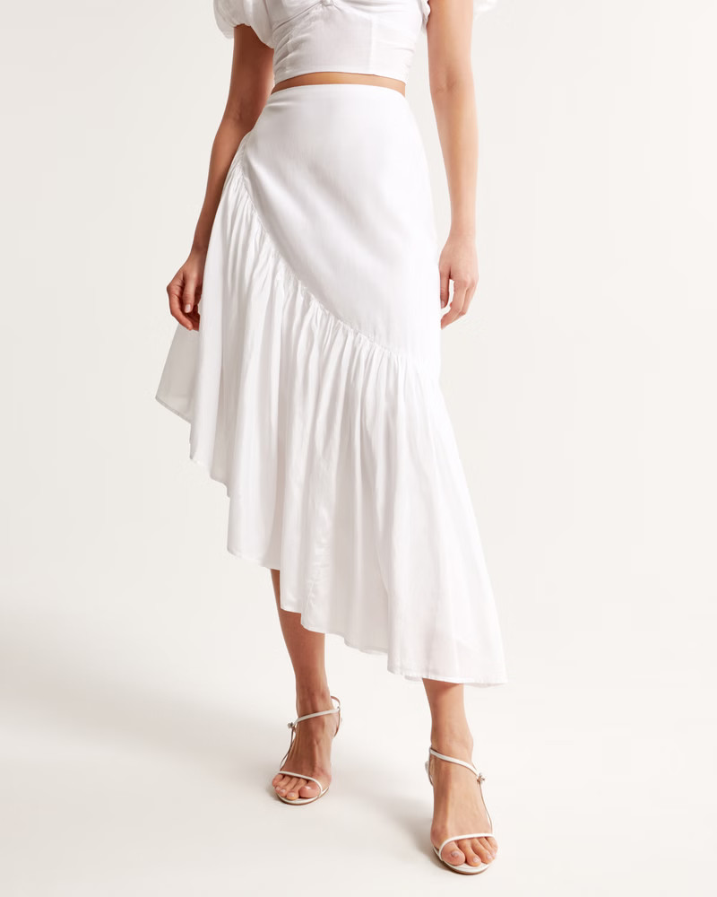 Women's Asymmetrical Ruffle Maxi Skirt | Women's Bottoms | Abercrombie.com | Abercrombie & Fitch (US)