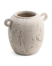 9x10 Travertine 2 Handle Vase | Marshalls