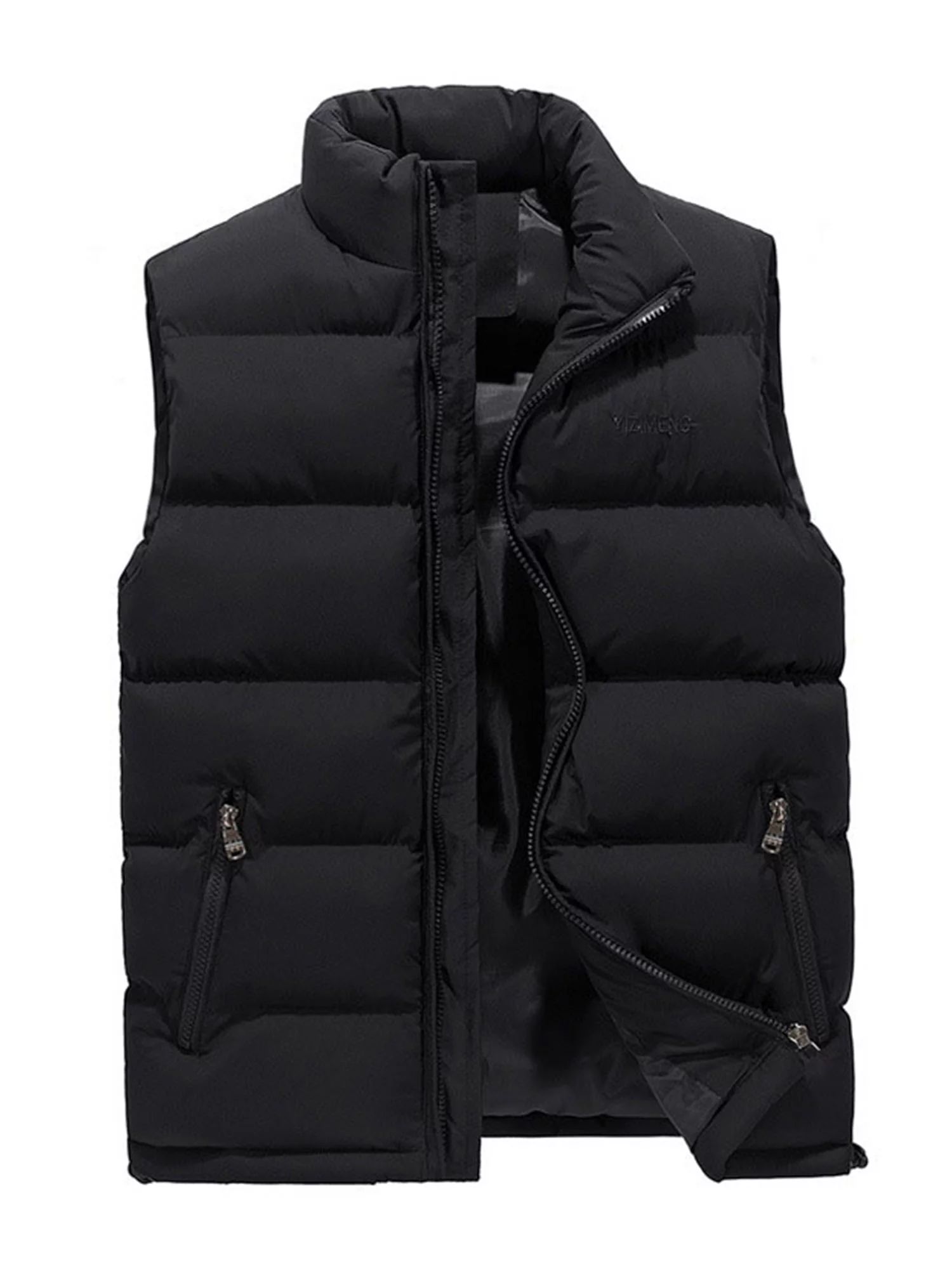 Frontwalk Plus Size Down Vest for Mens Boys Casual Zipper Active Puffer Vest Winter Sleeveless Pa... | Walmart (US)