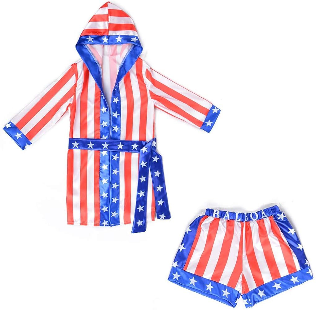 Classic Boxing Champion Costume Boxer Role Play Halloween Fancy Dress (Hooded Boxing Set/Only Box... | Amazon (US)