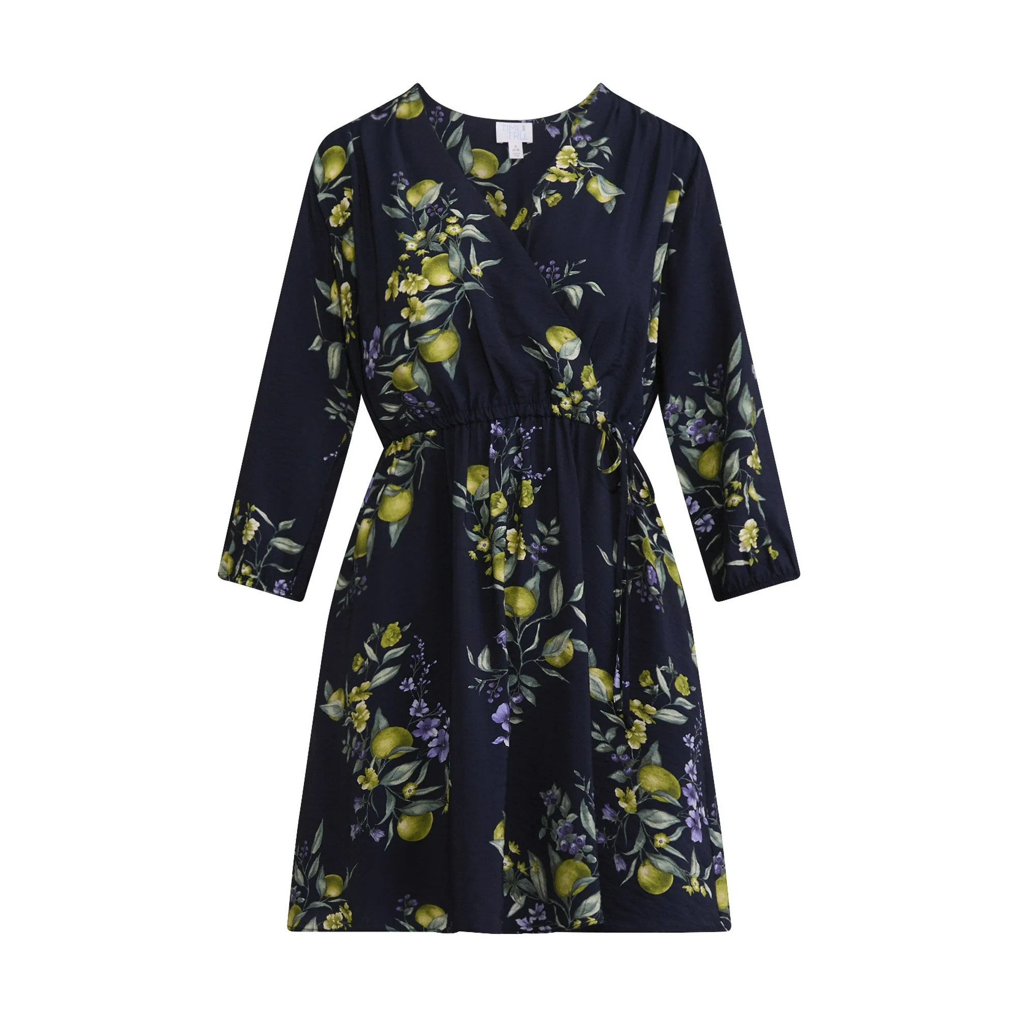 Time and Tru Women's Mini Wrap Dress, Sizes XS-XXXL - Walmart.com | Walmart (US)