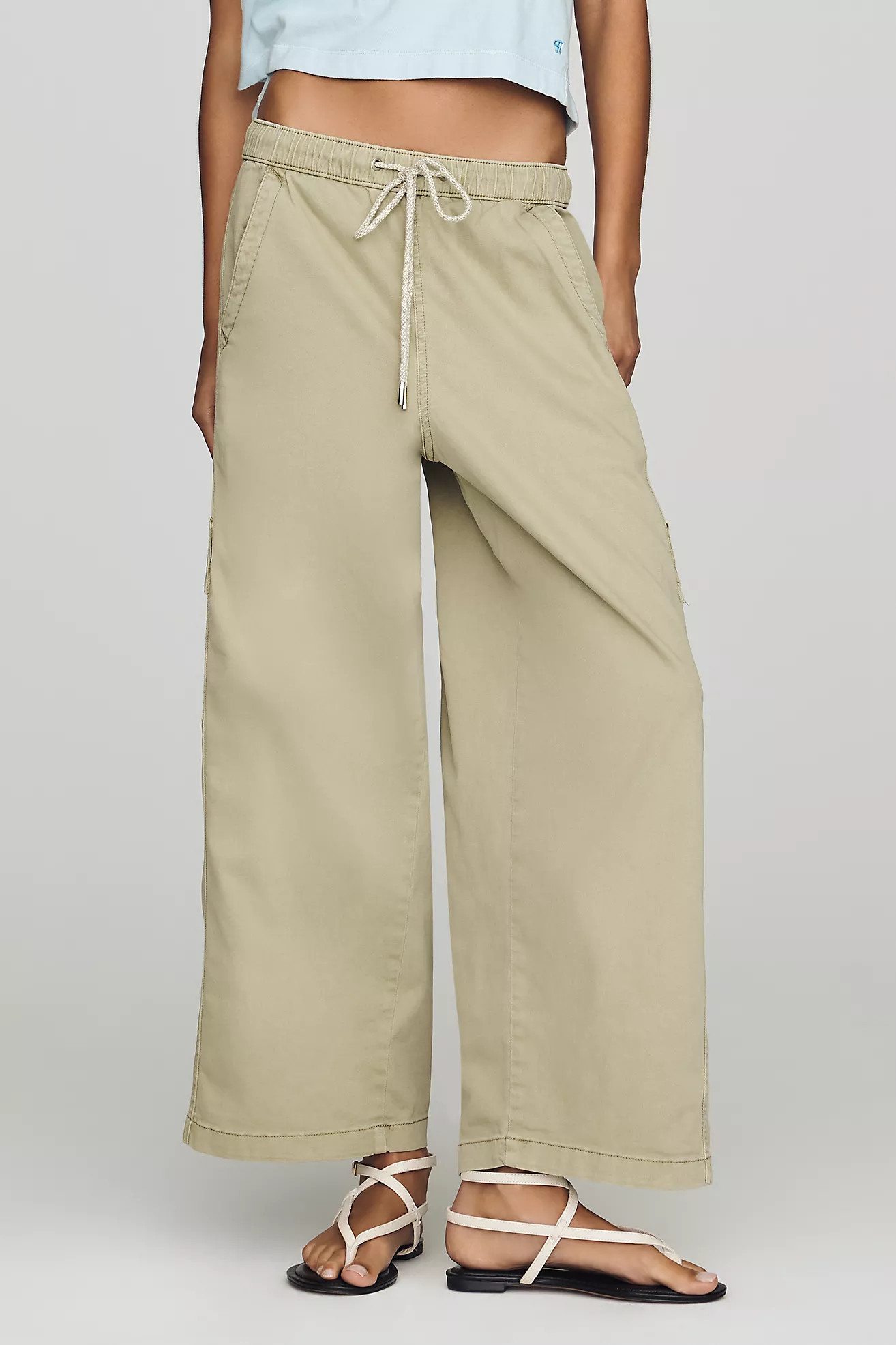 Pilcro Izzie Relaxed Pull-On Cargo Barrel Pants | Anthropologie (US)