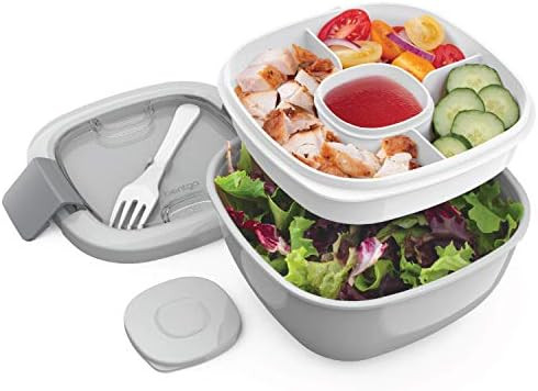Bentgo Salad - Stackable Lunch Container with Large 54-oz Salad Bowl, 4-Compartment Bento-Style T... | Amazon (US)