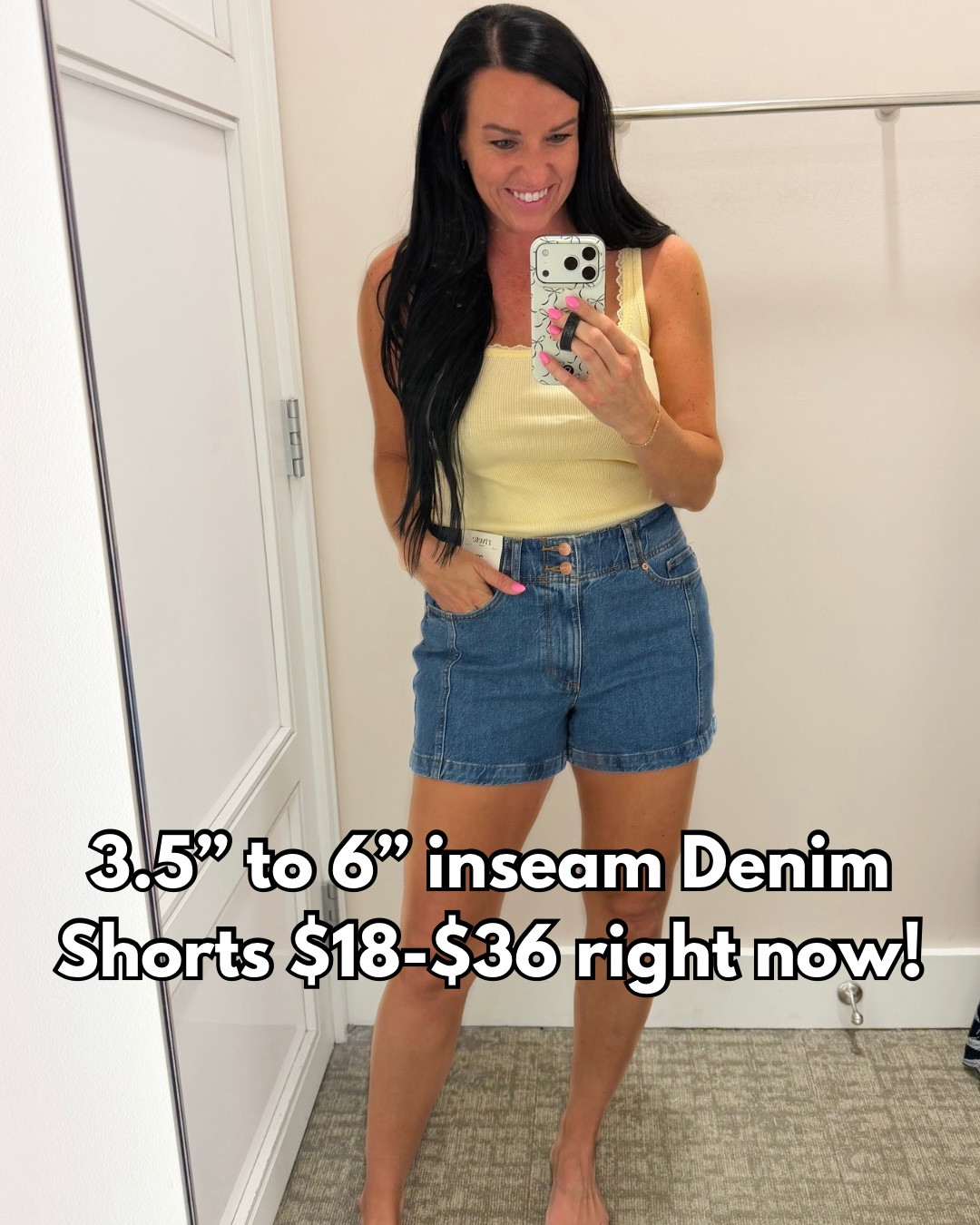 Denim shorts with a 3 1/2 to 6 inch inseam that are $18-$36 right now! Some of these are on sale! (I am 5’5” and wear a size 427 for reference .) Most of these also come in more washes!

￼
Walmart, Maurices @Maurices Loft, denim shorts, spring break outfits

#LTKOver40 #LTKSeasonal #LTKSaleAlert