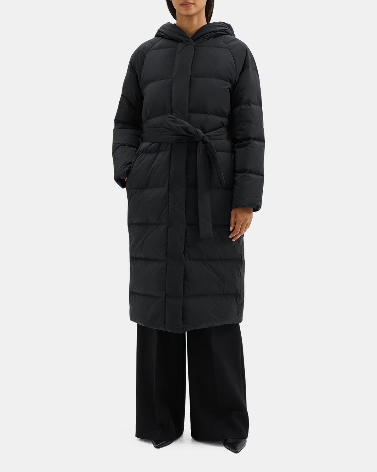 City Poly Hooded Wrap Puffer Coat | Theory Outlet | Theory Outlet