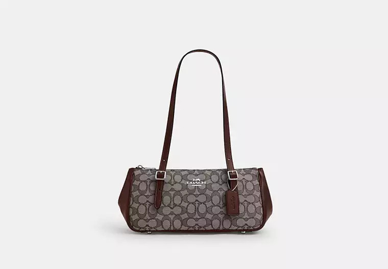 Coach Outlet Asher Shoulder Bag In Signature Jacquard - Brown, Size: Medium | Coach Outlet US