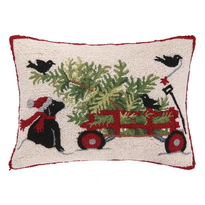 Dog and Wagon Hook Wool Throw Pillow | Wayfair North America