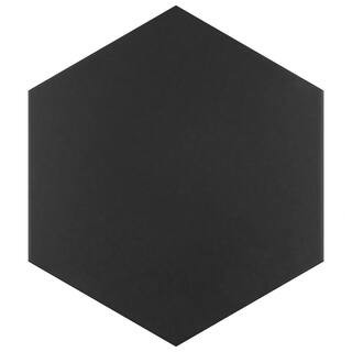 Apini Hex Matte Black 9 in. x 11 in. Porcelain Floor and Wall Tile (7.33 sq. ft./Case) | The Home Depot