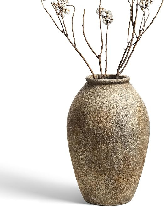 LE TAUCI Ceramic Vase, 11.5 Inch Large Rustic Farmhouse Vase, Tall Vase for Home Decor, Living Ro... | Amazon (US)