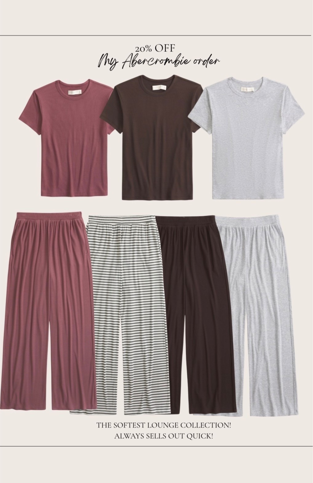 Use code DENIMAF for extra 15% off! 
Lounge collection sale