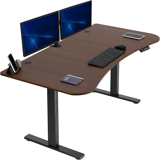 VIVO Electric 63 x 32 in Standing Desk, Memory Height Adjustment, 1B Series, Dark Walnut Top Blac... | Amazon (US)
