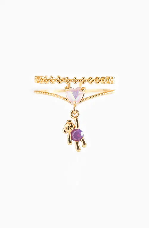 Girls Crew Bear Hug Stack Ring in Gold at Nordstrom, Size 8.5 | Nordstrom