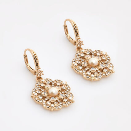 Gold Tone Diamante Drop Earrings | TK Maxx