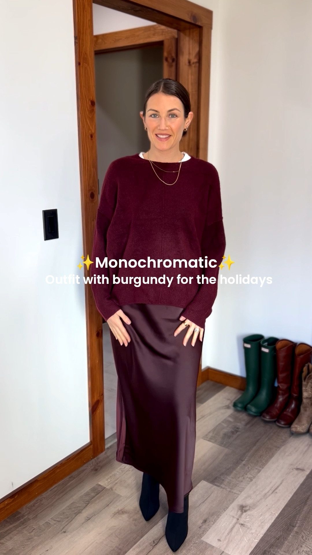 Spice up your wardrobe with this midi satin skirt 

Holiday outfit, monochromatic, Christmas outfit, thanksgiving outfit, holiday ootd, mom style 

#LTKmomlife #LTKSeasonal #LTKHoliday