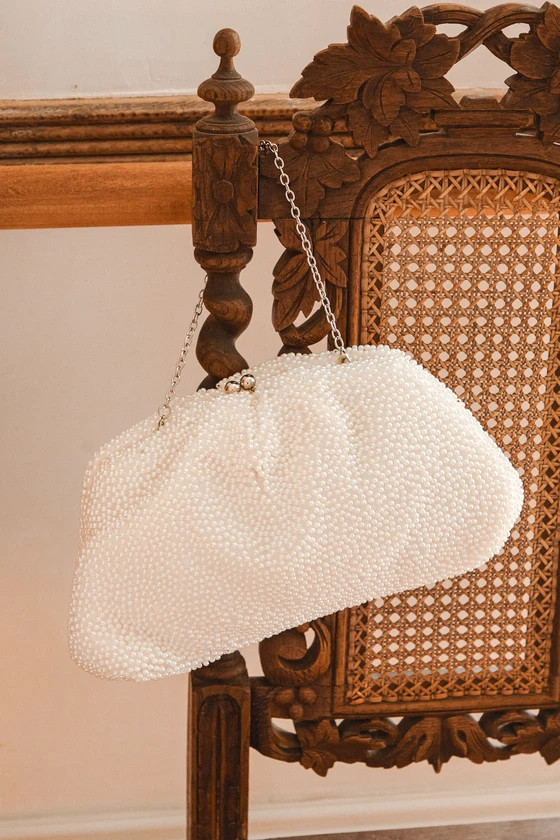 Glowing Glamour White Pearl Oversized Clutch | Lulus