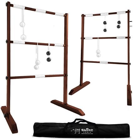 SWOOC Games - Wooden Ladder Ball Game Set (Weather Resistant) - 10 Games Included & Carrying Case... | Amazon (US)