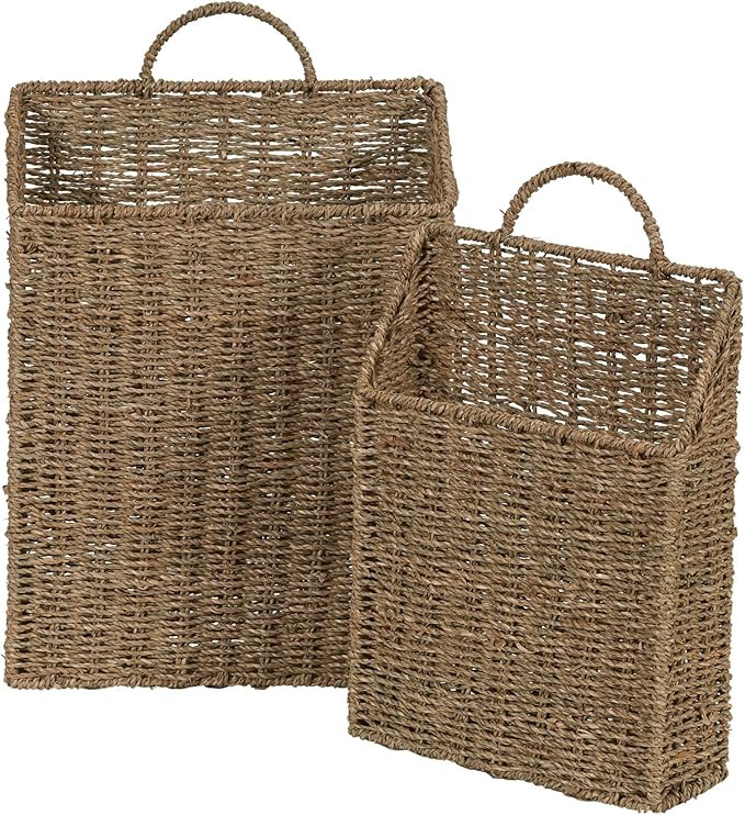 Household Essentials ml-5613 Seagrass Wall Basket Set, 2 Piece | Amazon (US)