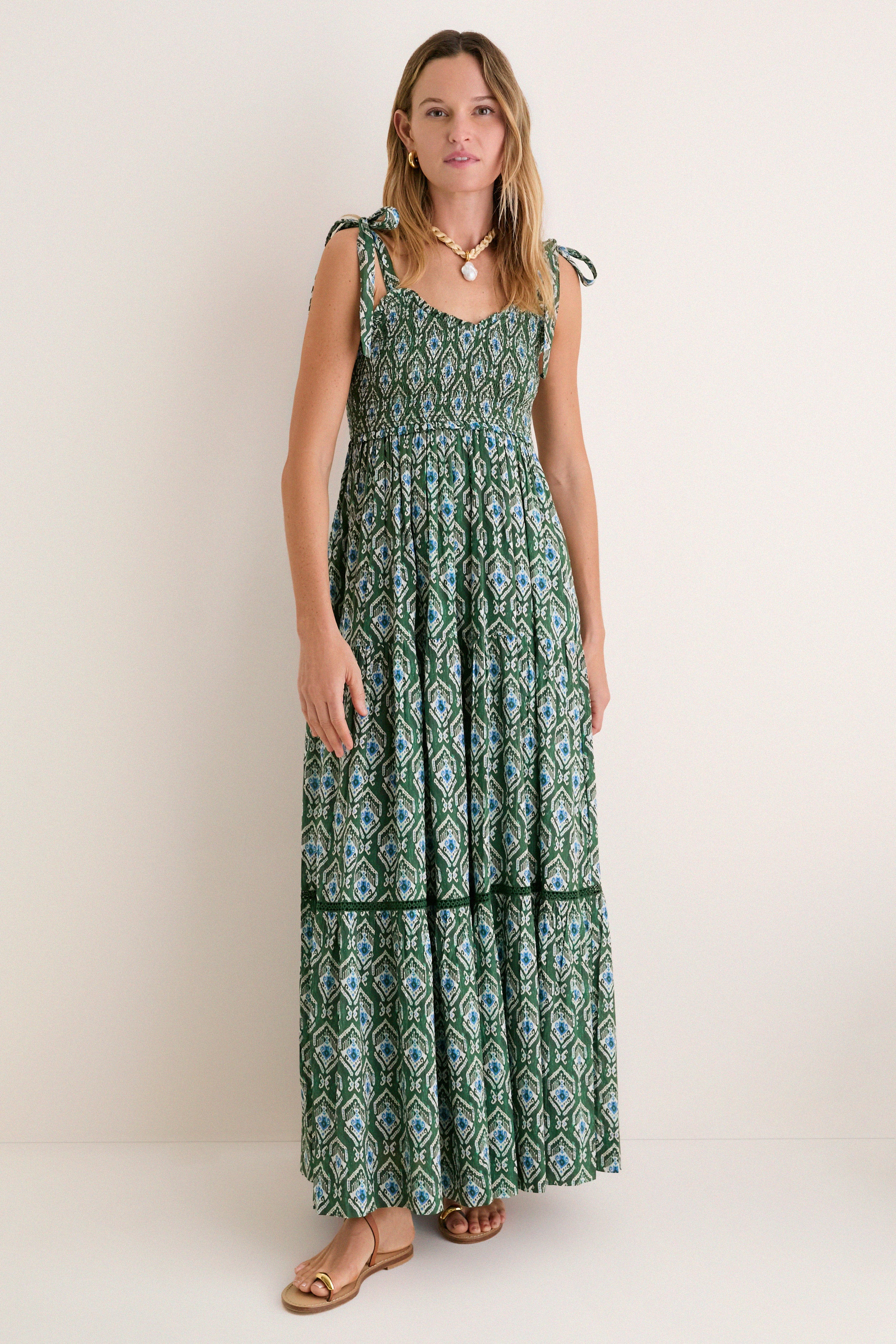 Green Indra Reece Maxi Dress | Tuckernuck (US)