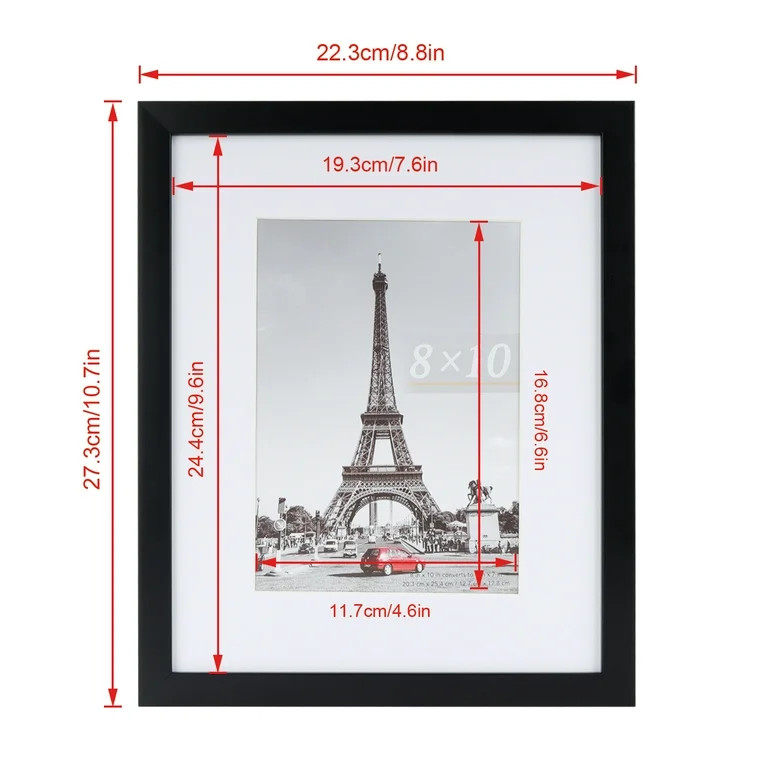 Scholartree 5-in-1 Contemporary Gallery Picture Frame Set, 8 x 10 Tabletop Picture Frames, Black | Walmart (US)