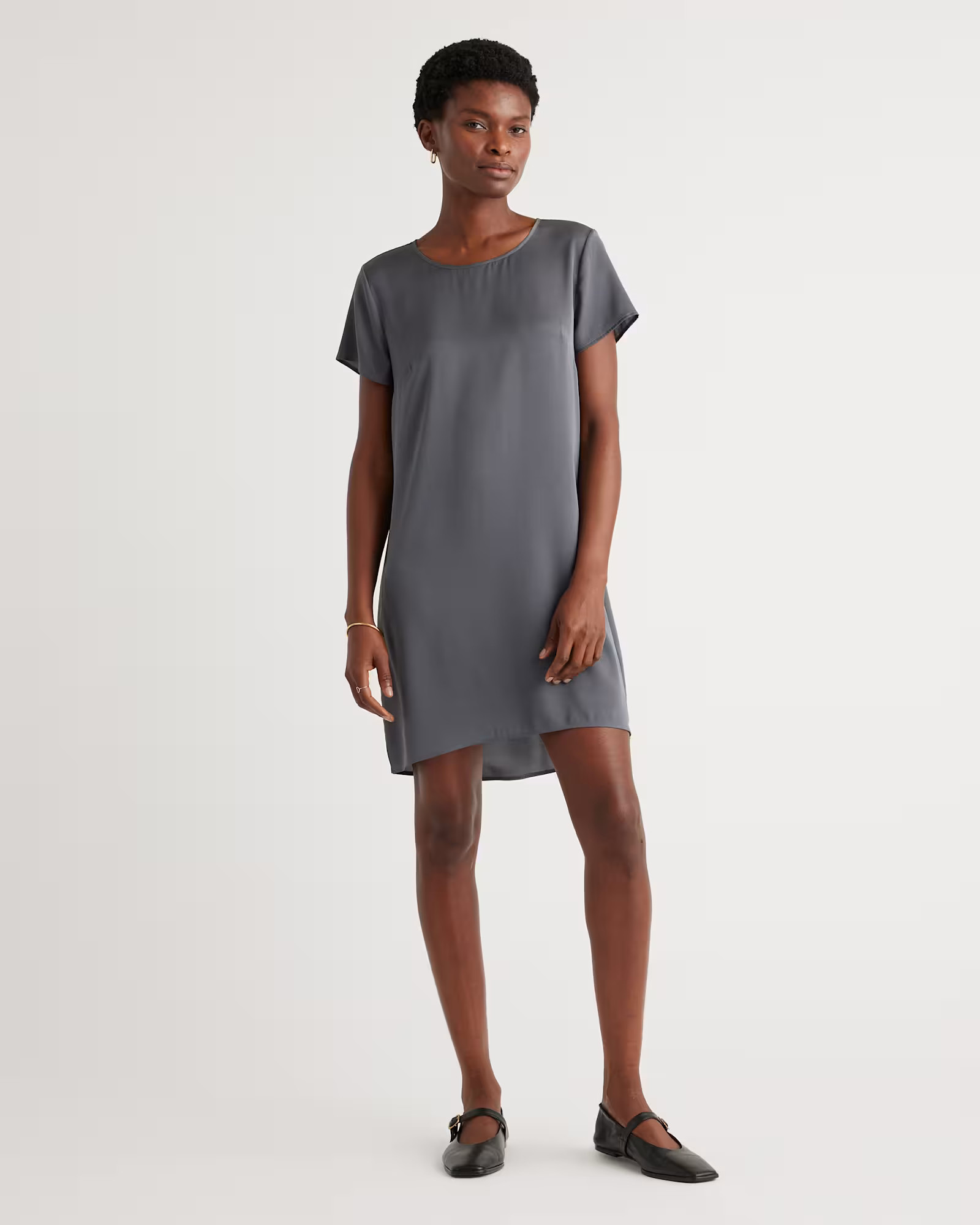 Washable Stretch Silk Tee Dress | Quince