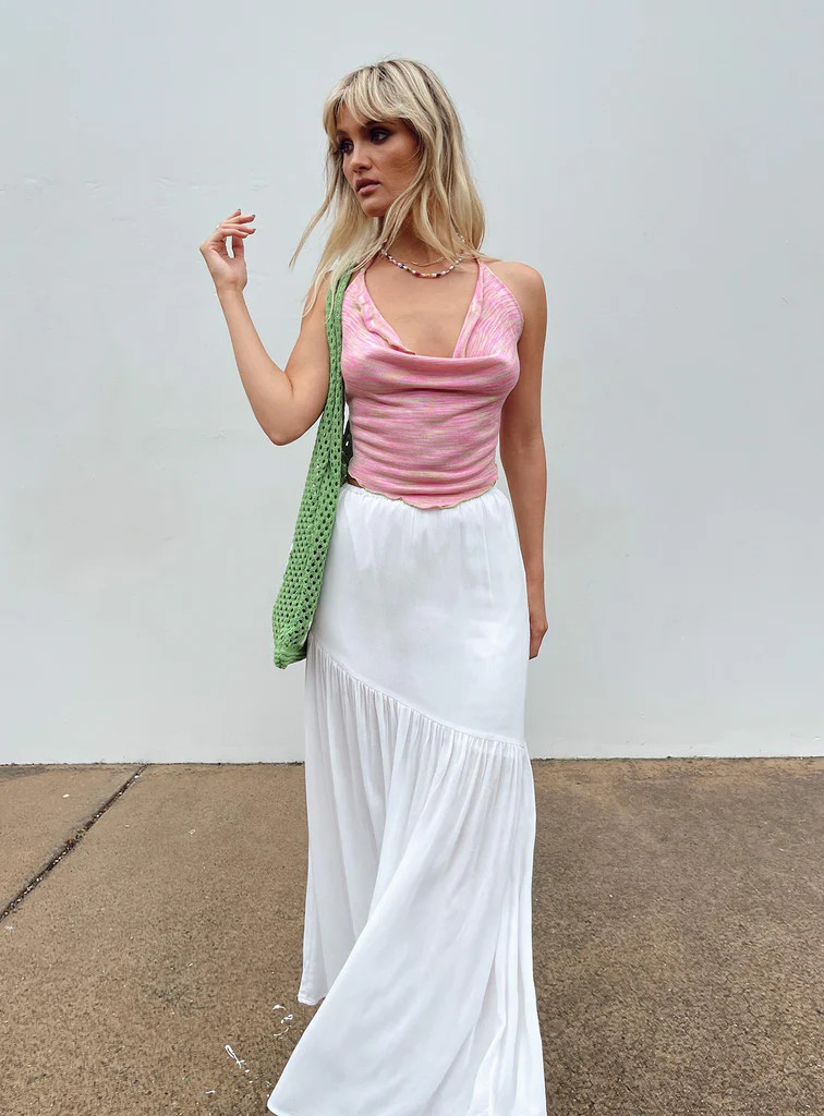 Chels Asymmetric Maxi Skirt White | Princess Polly US