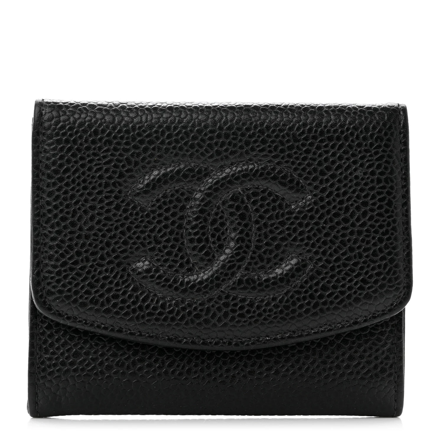 CHANEL Caviar Timeless CC Flap Wallet Black | FASHIONPHILE (US)