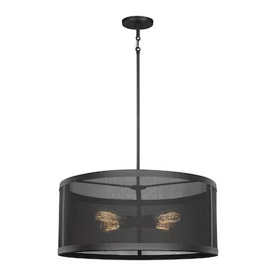 Sea Gull Lighting  Gereon 2-Light Black Modern/Contemporary Drum Pendant Light | Lowe's