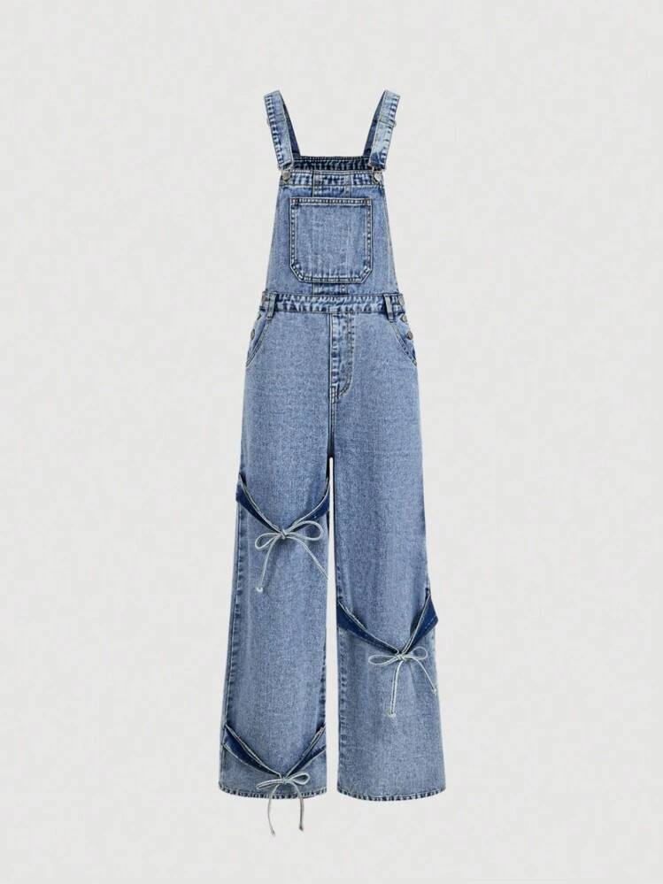 SHEIN MOD Women Casual Simple Denim Bib Pants And Jumpsuit, Fashionable Everyday Wear | SHEIN