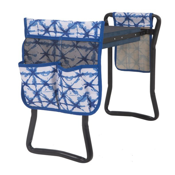 Expert Gardener Steel Frame Gardening Kneeler with Storage Pockets, Blue Cove. | Walmart (US)