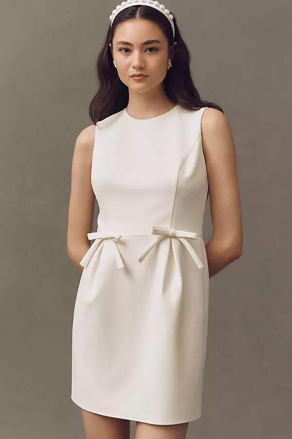 London Bow Detail Crepe Mini Dress | Anthropologie (US)