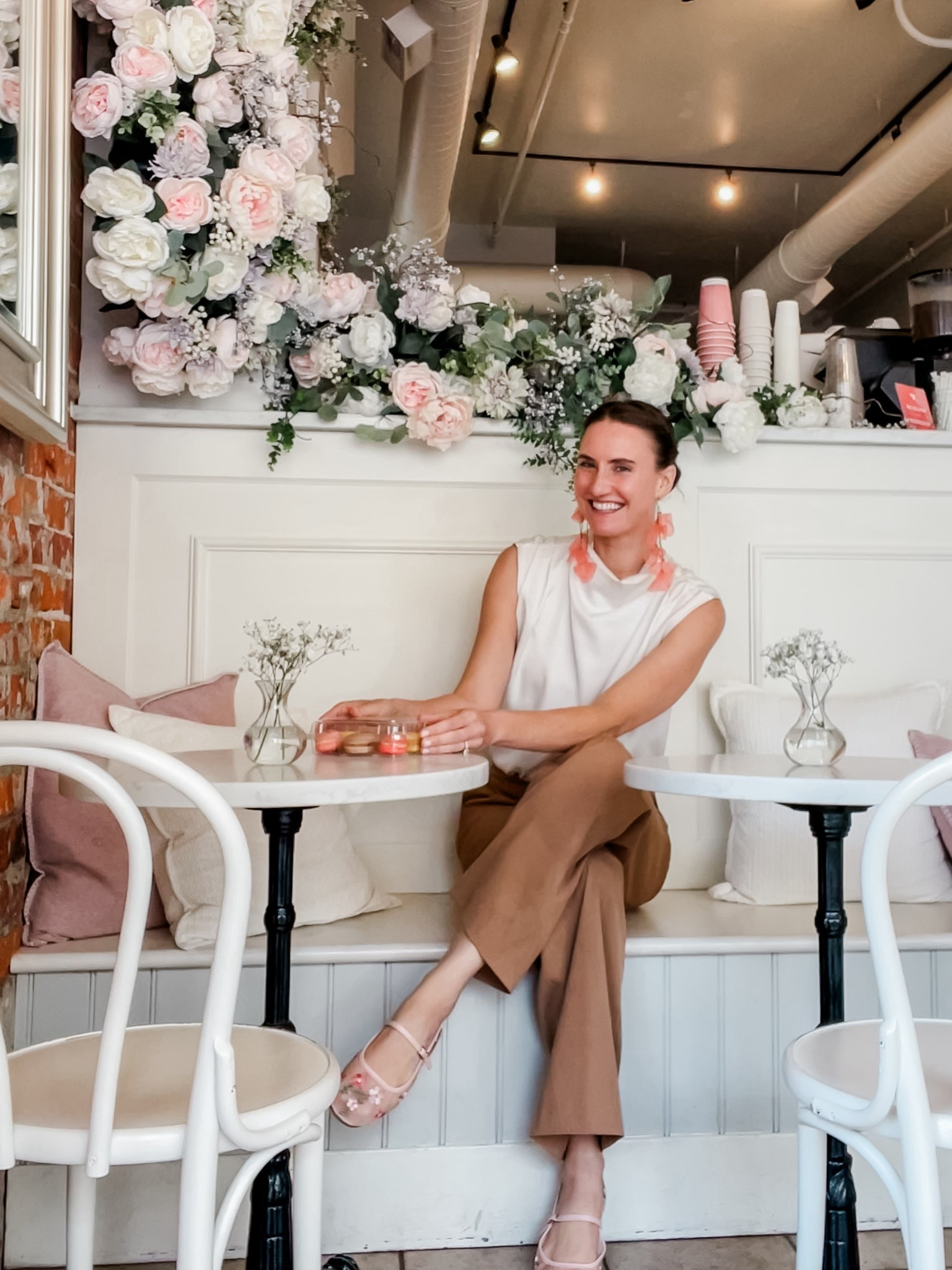 Sezane trousers, statement earrings and sheer floral flats from Target. Ready for summer! 

#LTKFindsUnder50 #LTKFindsUnder100 #LTKSummerEdit