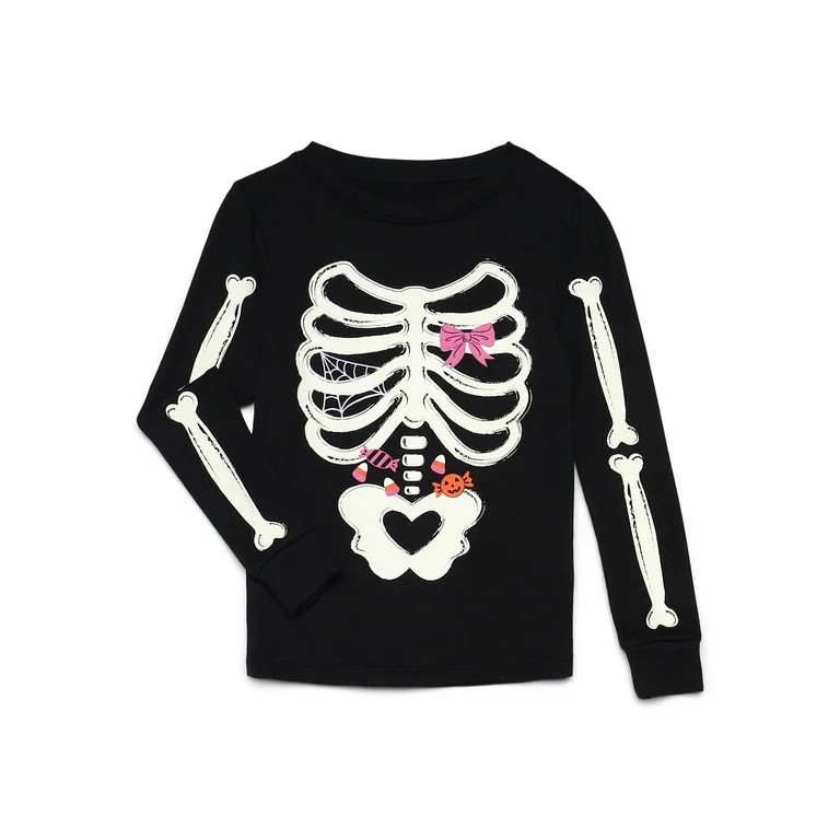 Halloween Girls Long Sleeve Top and Pants Tight Fit Sleep Set from Way to Celebrate, 2-Piece, Siz... | Walmart (US)