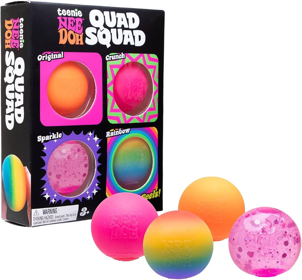 Schylling NeeDoh Teenie Quad Squad Needoh 4 Pack - Sensory Squeeze Toy - 1.5" in Diameter - Color... | Amazon (US)