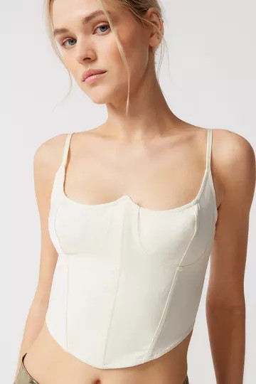 UO Serene Lace-Up Bustier Cami | Urban Outfitters (US and RoW)