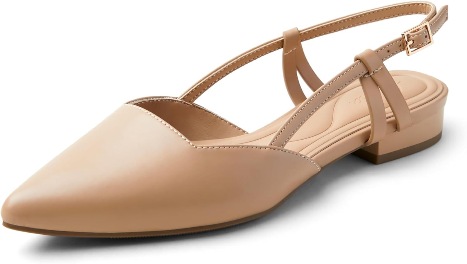 Arromic Slingback Flats for Women Pointed Toe Women's Flats Square Topline Slip On for Fashion Dr... | Amazon (US)