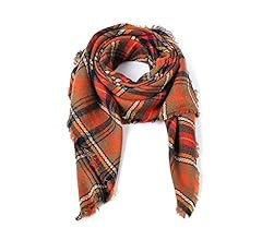 Women's Fall Winter Scarf Classic Tassel Plaid Scarf Warm Soft Chunky Large Blanket Wrap Shawl Sc... | Amazon (US)