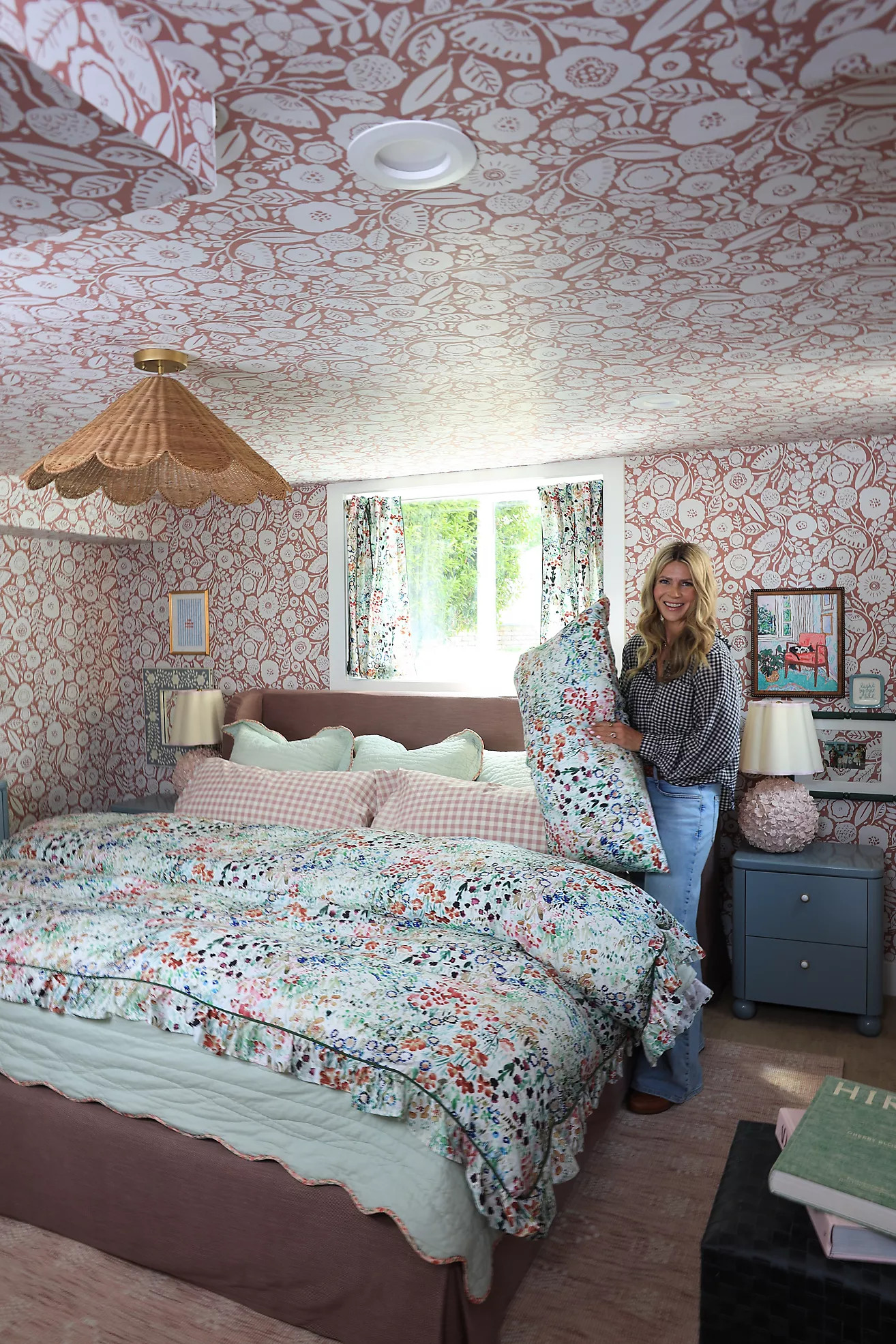 @nestingwithgrace Cotton Sateen Floral Printed Ruffle Duvet | Anthropologie (US)