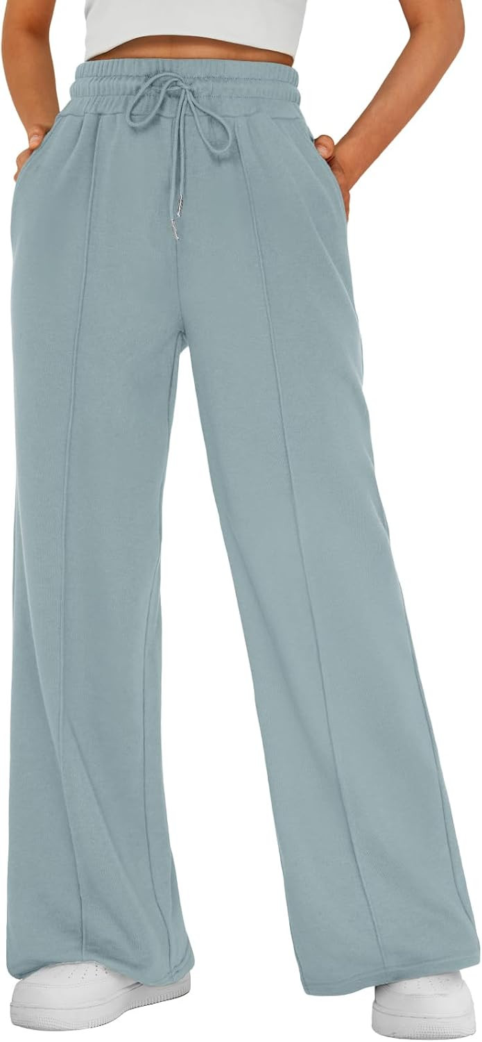 AUTOMET Womens Wide Leg Sweatpants Baggy Fall Lounge Sweat Pants | Amazon (US)