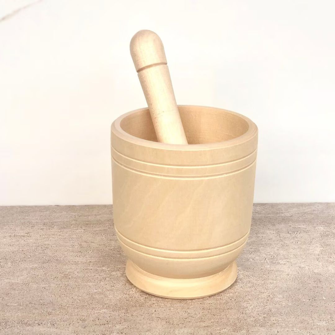Mortar and pestle set, natural wood cookware, spice grinder, crusher, herb grinder | Etsy (US)