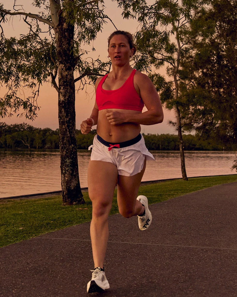 Accelerate 3" Mid-Rise Running Short - White-Future Navy | LSKD | LSKD